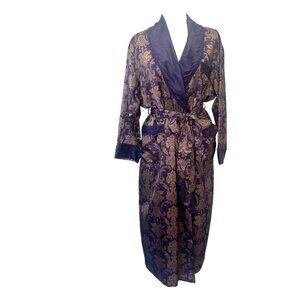 Victoria's Secret Floral Motif Purple Robe Kimono Belted Size XS/Small Ladies